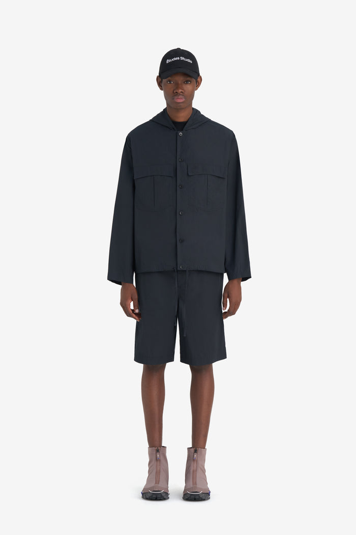 HOODED SHIRT 42 / BLACK