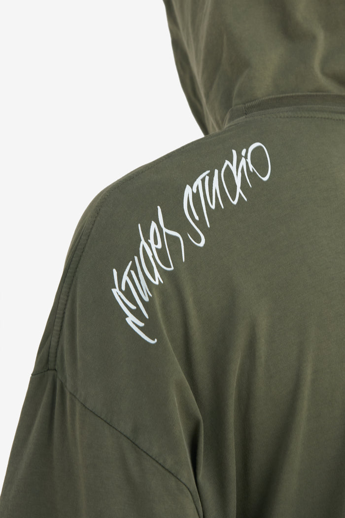 HOODED TS SURROUNDINGS XXS / DK GREEN
