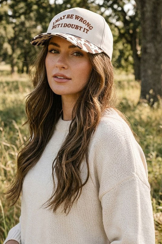 "I May Be Wrong But I Doubt It" Ball Cap-Cute-Trendy-Shop-Womens-Boutique-Clothing-Store