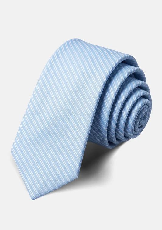 Ice Blue Pinstripe Tie - SARTORO