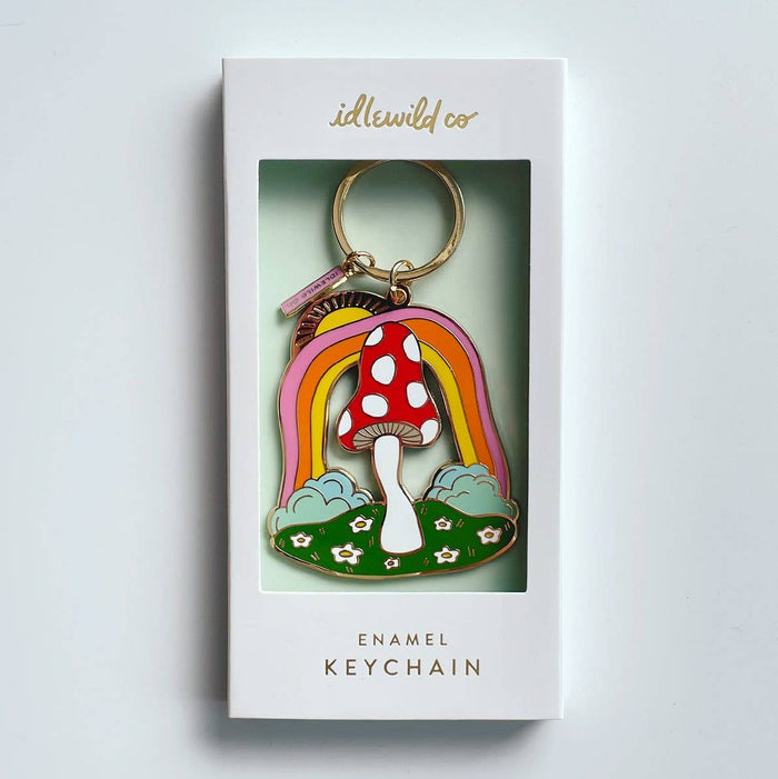 Idlewild Co. Enamel Keychain - Magic Mushroom