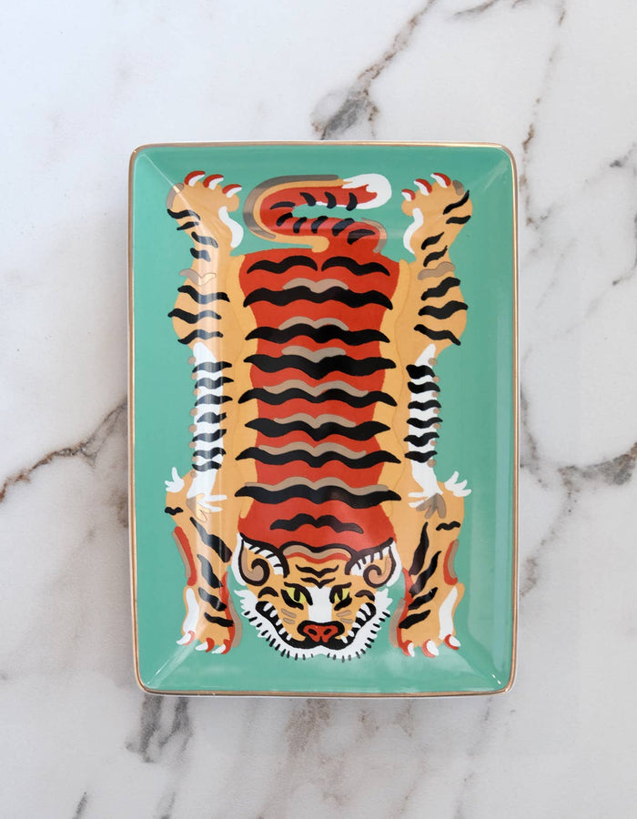 Idlewild Co. Porcelain Trinket Tray - Jade Tiger