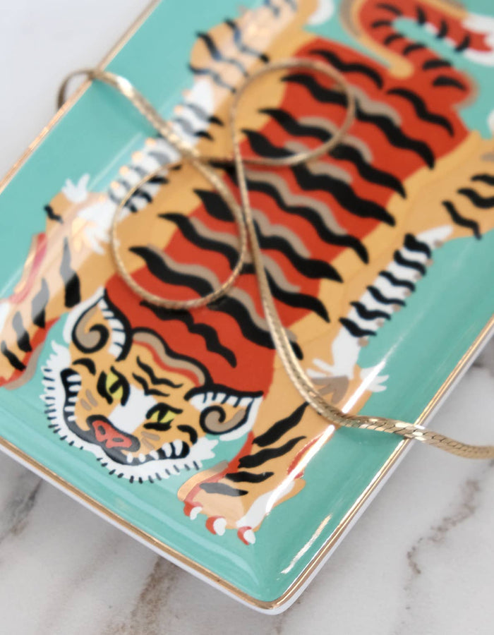 Idlewild Co. Porcelain Trinket Tray - Jade Tiger
