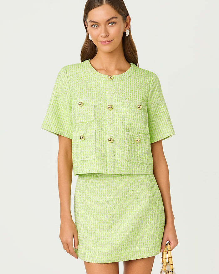 Lilly Pulitzer - Irving Top - Crocodile Green Fantasy Boucle