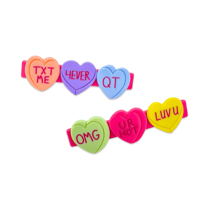 Jenny Lemons Alligator Hair Clip Set - Candy Hearts