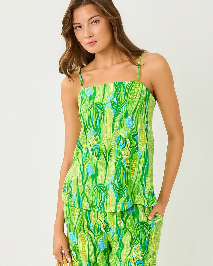 Lilly Pulitzer - Jesslyn Top - Turquoise Tide Sweet Corn