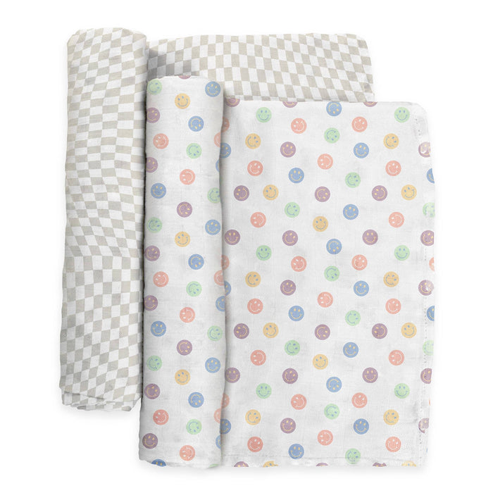 JuJuBe - Swaddle Blanket Set - Happy Baby Vibes