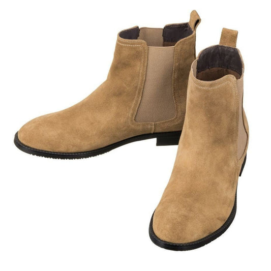 Khaki Brown Suede Chelsea Boot - 2.9 Inches Taller - SARTORO