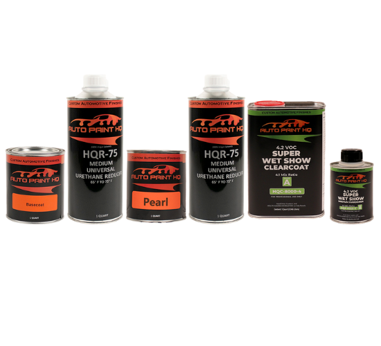 Lamborghini 0017 Verde Gonna Tri-Coat Pearl Basecoat Clearcoat Quart Paint Kit
