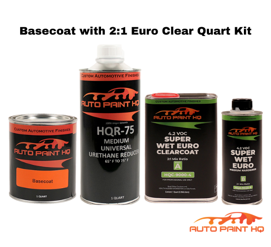 Lamborghini 0054 Blu Hera Basecoat Clearcoat Quart Complete Paint Kit