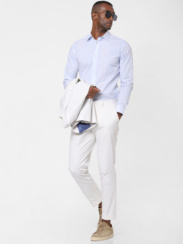 Light Blue Check Full Sleeves Shirt