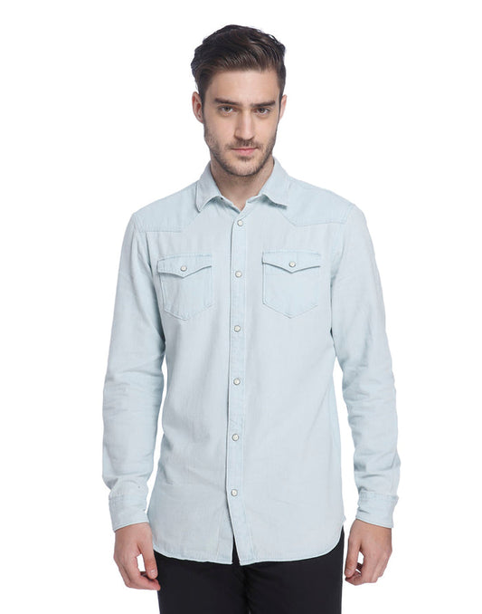 Light Blue Denim Full Sleeves Shirt