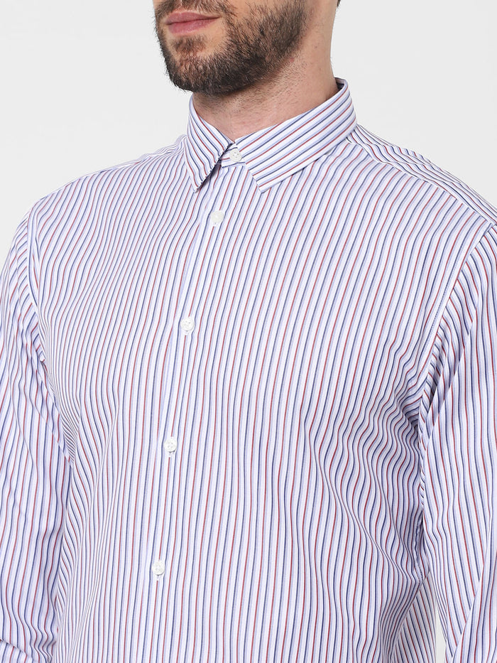 Light Blue Striped Full Sleeves Shirt