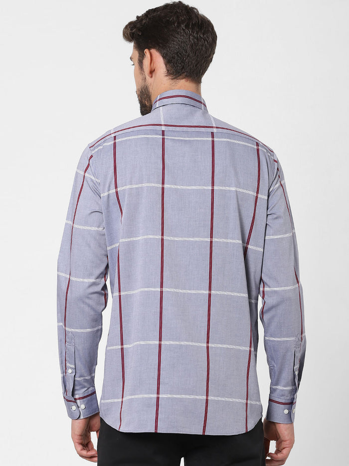 Light Grey Check Full Sleeves Shirt