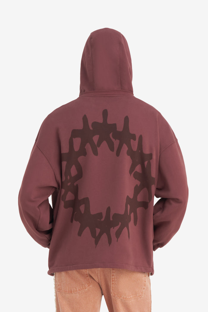 LIGHT ZIP HOODIE EUROPA XXS / DK RED