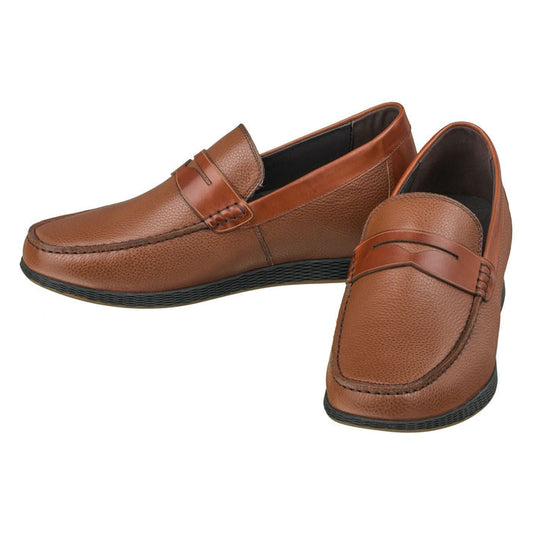 Lightweight Brown Penny Loafers - 2.4 Inches - SARTORO