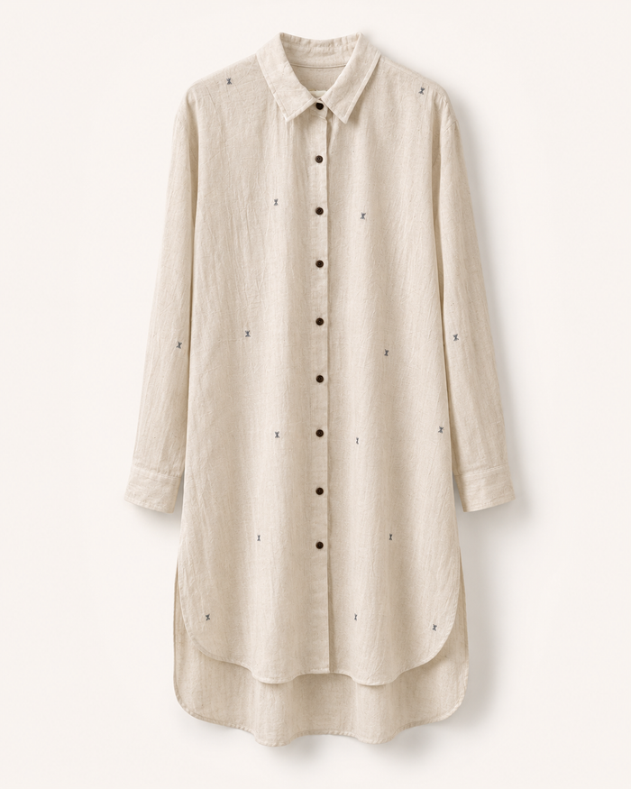 lira shirt dress - kala cotton natural white (sample)