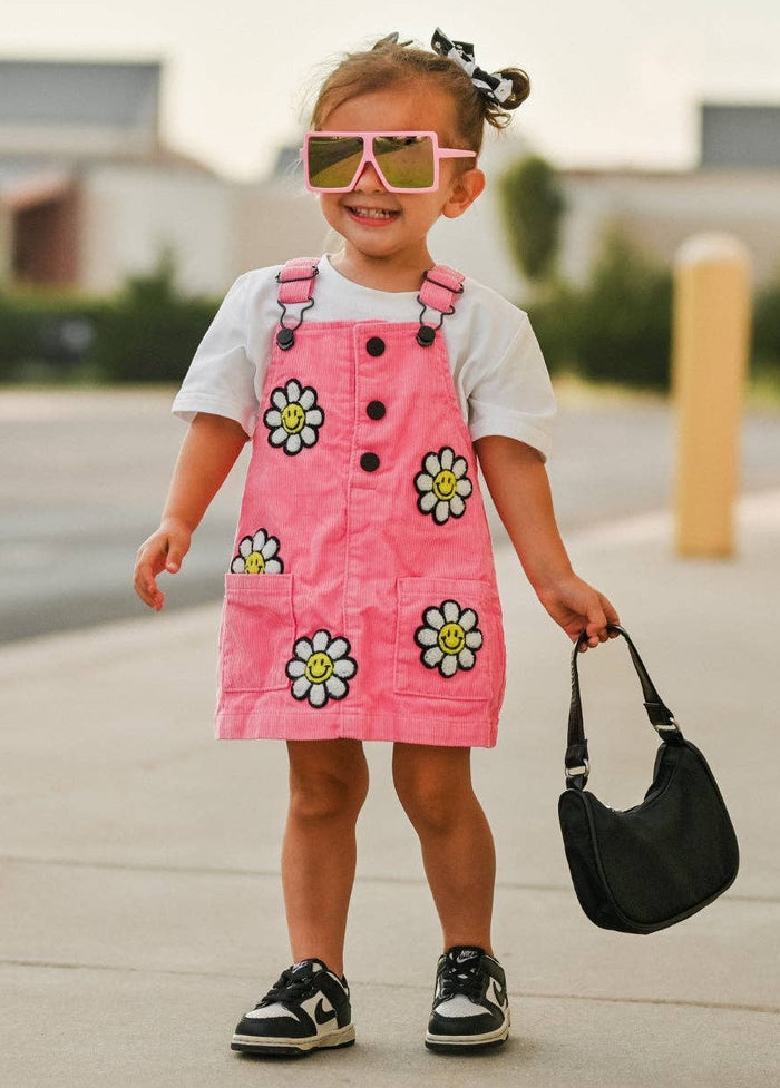 Little Trouble - Little Bloomer Corduroy Dress - Pink
