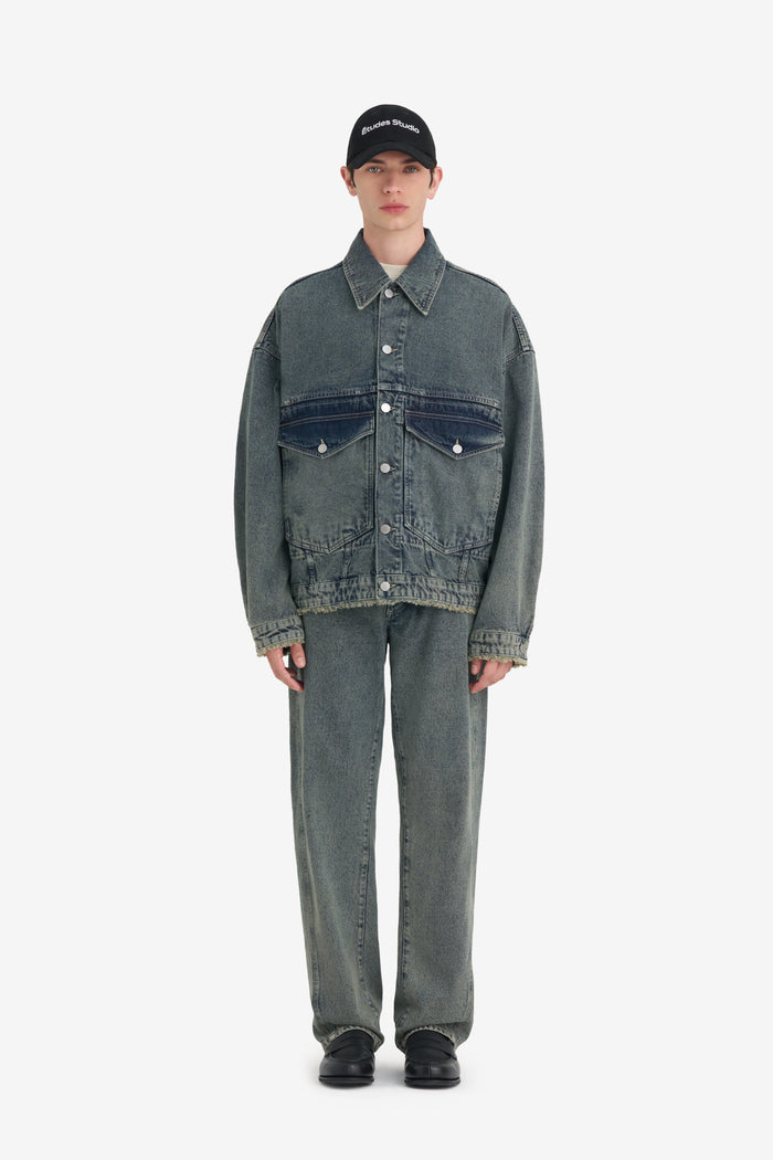 LOOSE DENIM JACKET ACID 42 / CREAM
