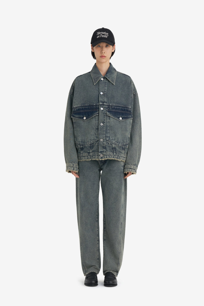LOOSE DENIM JACKET ACID 42 / CREAM