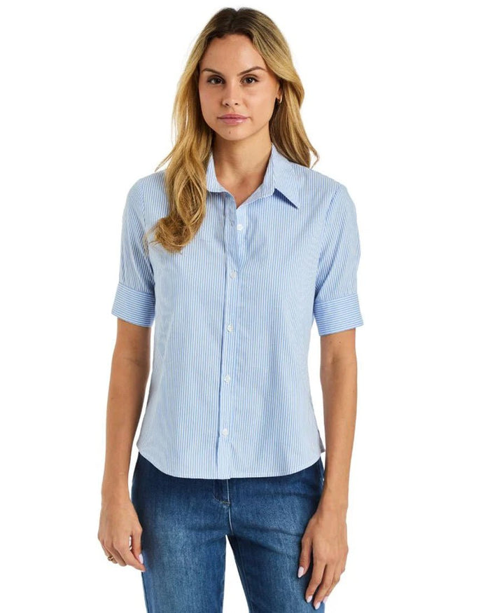 Drew - Lotus Top - Blue White