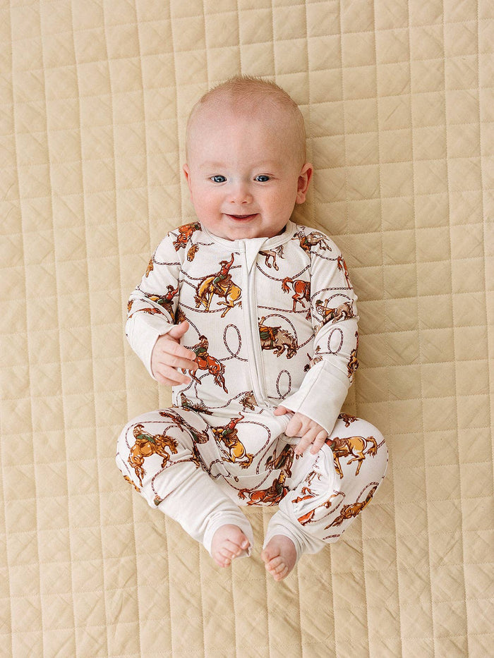 Lucky Panda Kids Bamboo Zip Romper - Rodeo Club