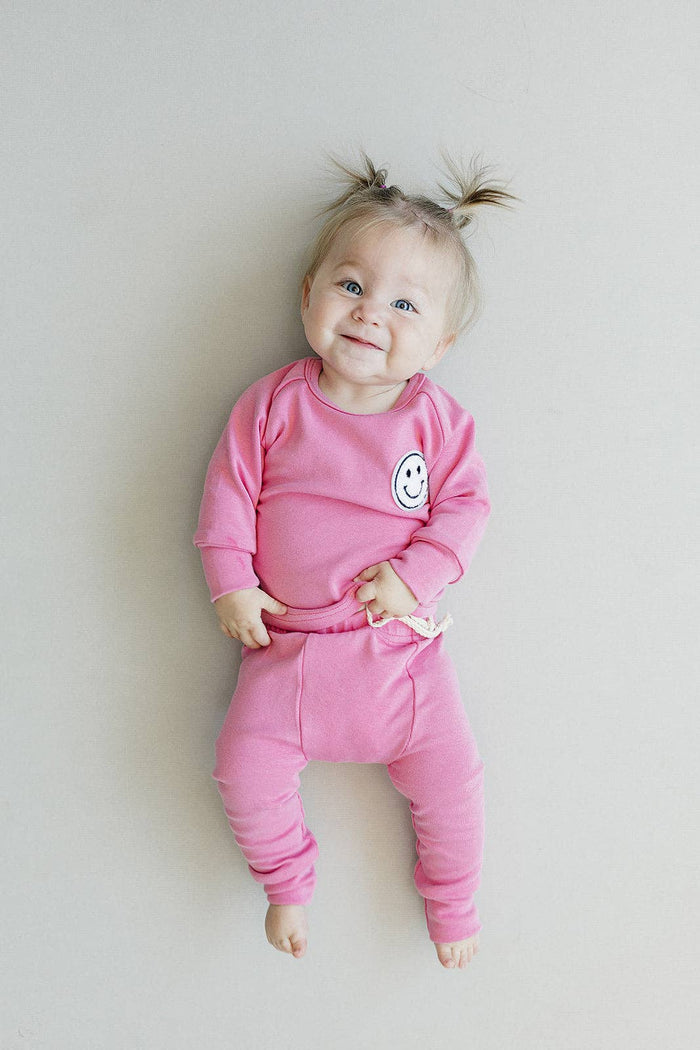 Lucky Panda Kids Lounge Set - Smiley Bubble Gum (Final Sale)