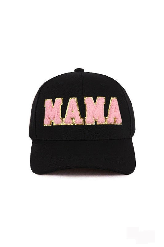 Mama Chenille Patch Baseball Cap-Black-Cute-Trendy-Shop-Womens-Boutique-Clothing-Store
