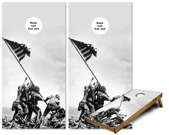 Marines Iwo Jima Flag raising cornhole wraps