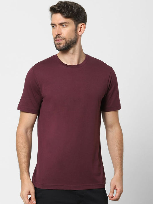 Maroon Organic Cotton Crew Neck T-Shirt
