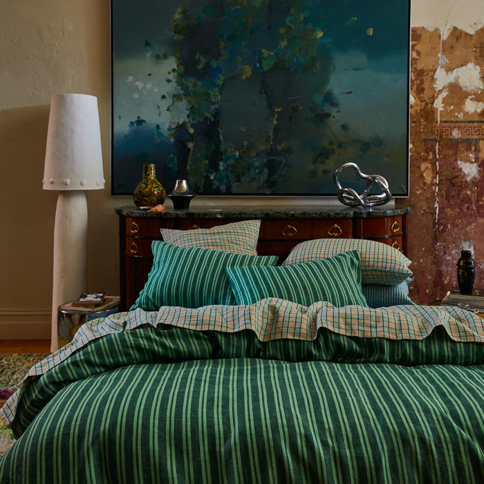 Marquis Linen Sheets - Jade Flat Sheet / Single