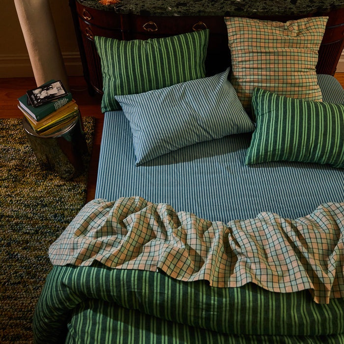 Marquis Linen Sheets - Jade Flat Sheet / Single