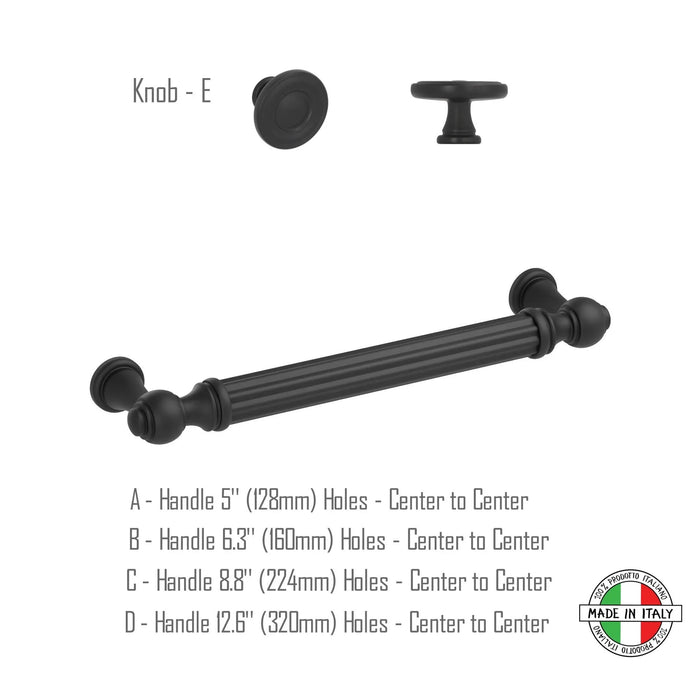 Matte Black Cabinet Pull & Knob - Old West Iron