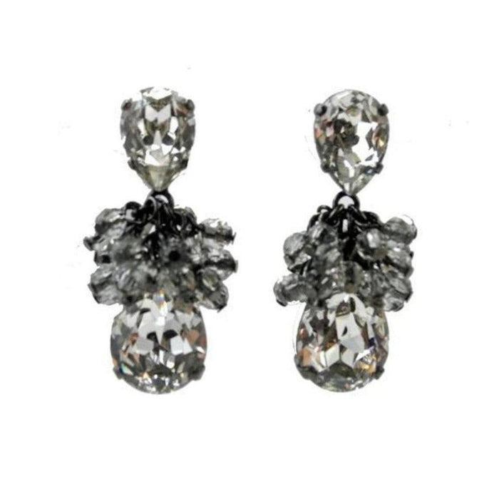 Midnight Lace crystal earrings:  Sparkling teardrop & cluster design.
