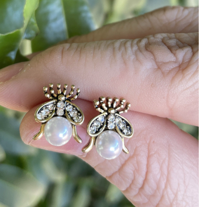Milly Gold Bee Stud Earrings