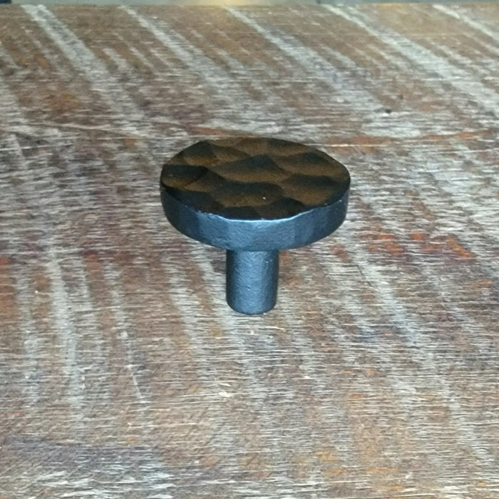 Round Hammered Modern Cabinet Knob - Old West Iron