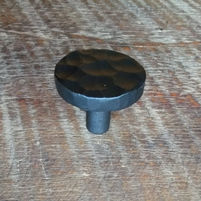 Round Hammered Modern Cabinet Knob - Old West Iron