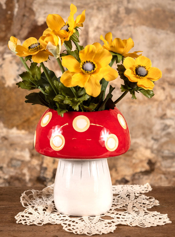 Molly The Merry Mushroom - Ceramic Planter