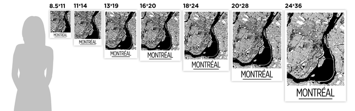 Montreal Map Poster - canada Map Print - Art Deco Series