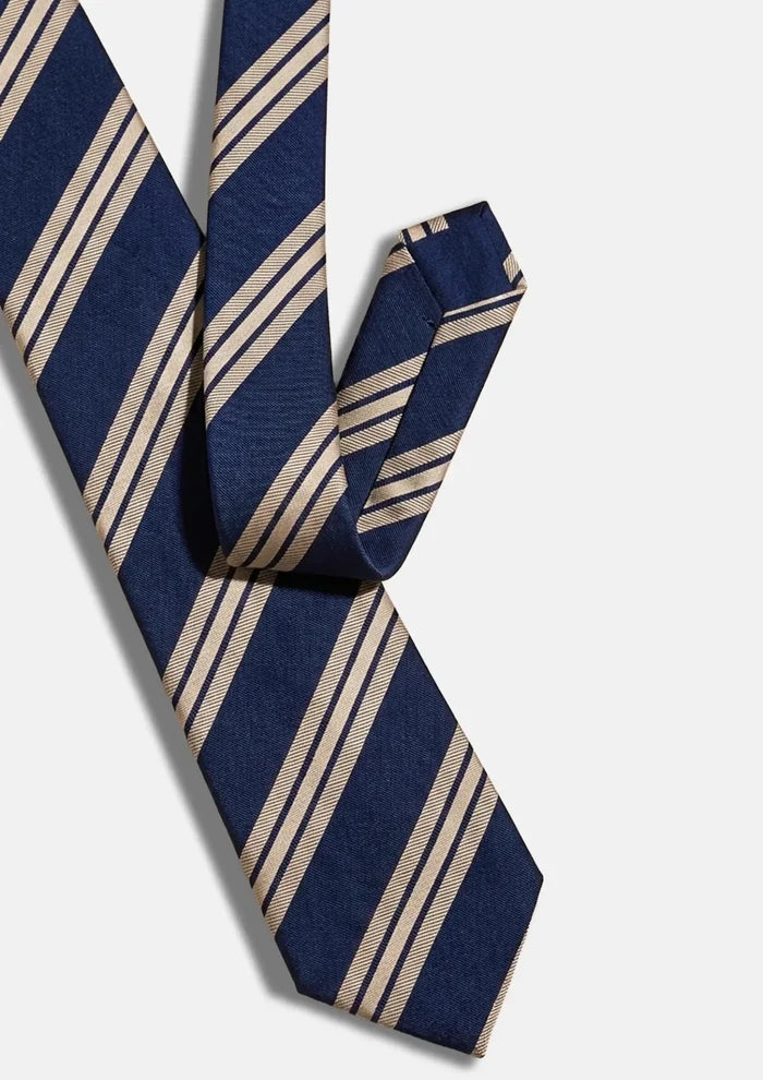 Navy Blue Alternating Stripe Tie - SARTORO