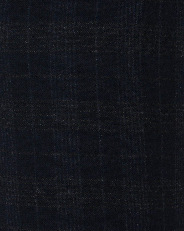 Navy Blue Check Formal Trousers