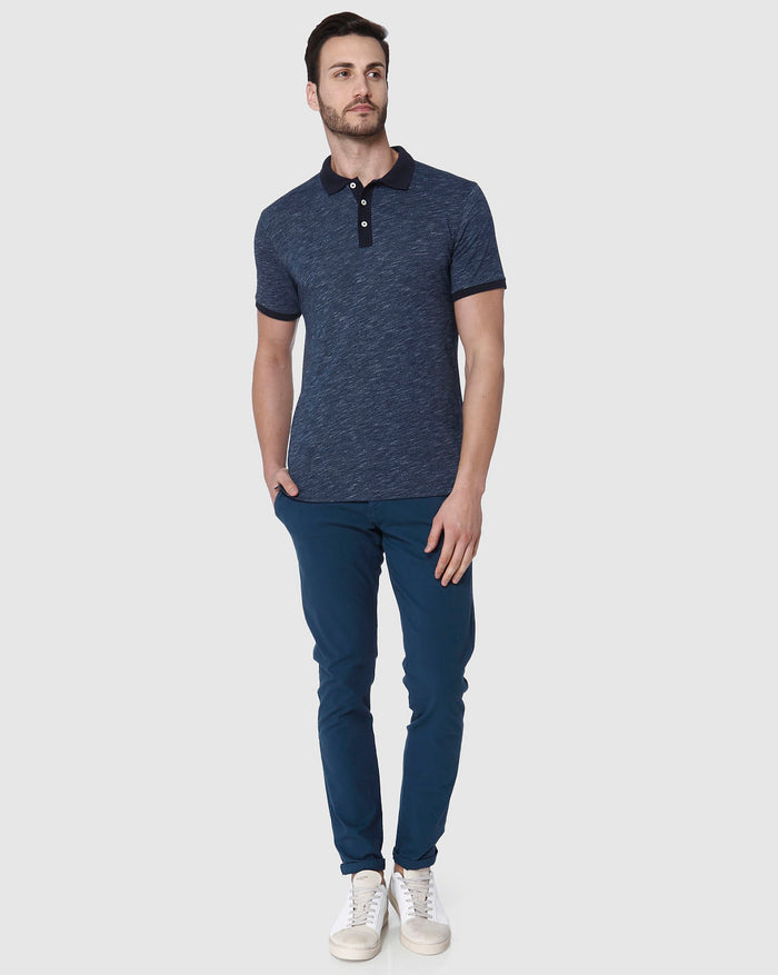 Navy Blue Polo Neck T-Shirt