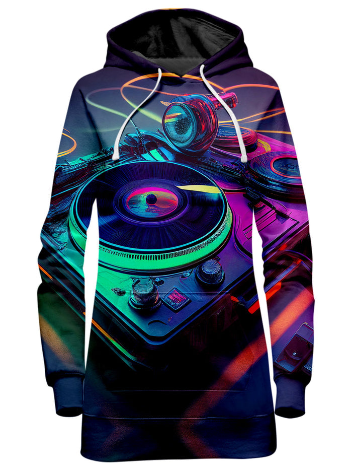 Neon Turntables Hoodie Dress iEDM Epic Hoodie