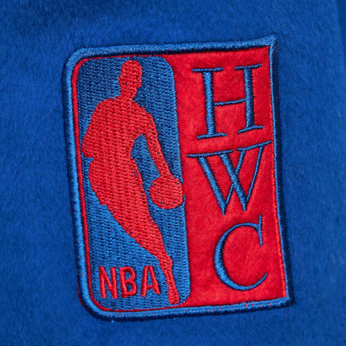 Up Close view patch featuring the NBA logo and the letters "HWC".