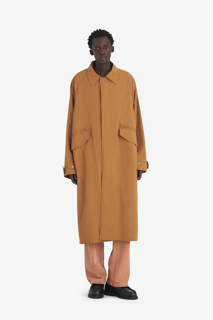 NYLON OVERCOAT 42 / CAMEL