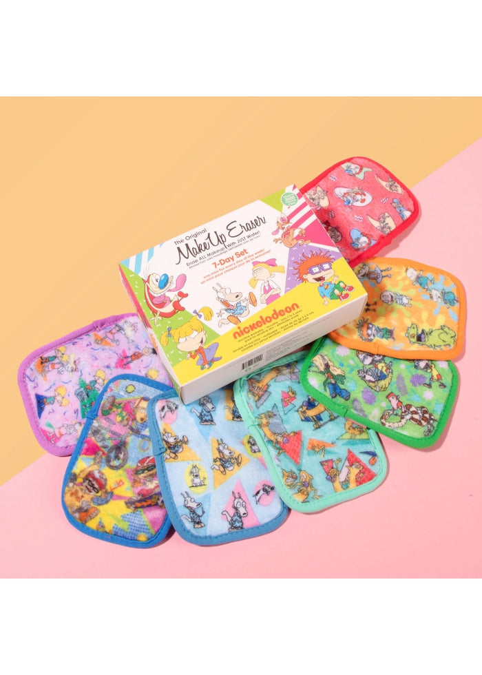The Original MakeUp Eraser 7-day gift set with Nickelodeon cartoon-themed patterns