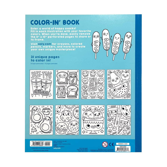 OOLY - Color-in' Book: Happy Snacks