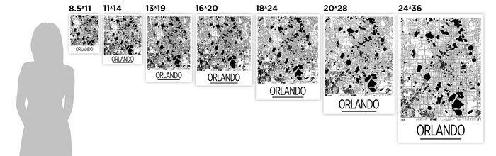 Orlando Map Poster - usa Map Print - Art Deco Series