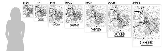 Oxford Map Poster - uk Map Print - Art Deco Series