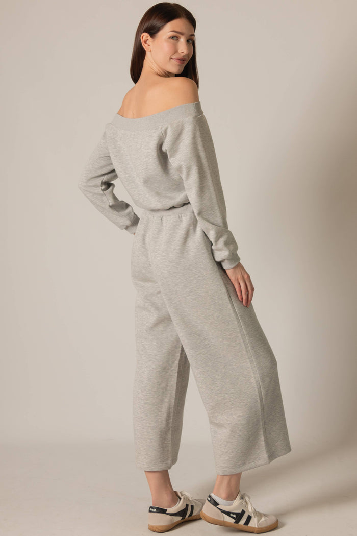 P. CILL Women's "Butter Modal" Ribbed Jumpsuit - Grey (Final Sale)